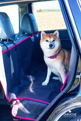 Kvalitní ochranná deka do auta pro psy - černá/růžová