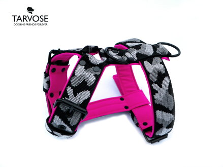 Army gray girl Tarvose postroj 4 cm šíře, NEREZ, obvod do 70 cm - šedý/růžový, SKLADEM