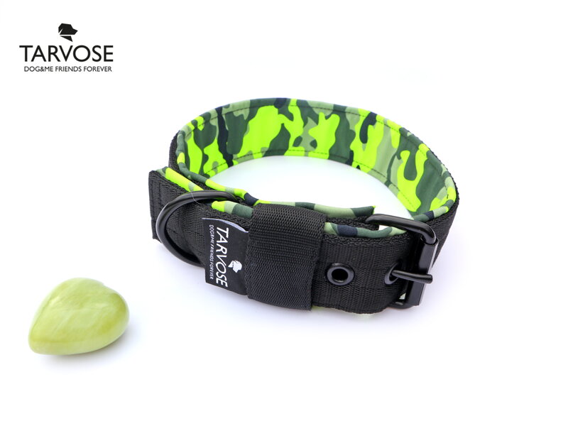 Black army neon obojek Tarvose - černá, 4 cm, krk 46-53, d.60, SKLADEM (neon army žlutý softshell)