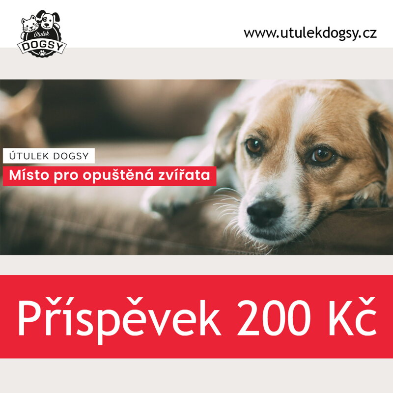 Příspěvek na útulek 200 Kč